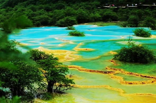  El valle de Huanglong “ valle del Dragón Amarillo ”.  Sichuan (China) 